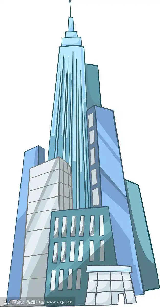 卡通的摩天大楼