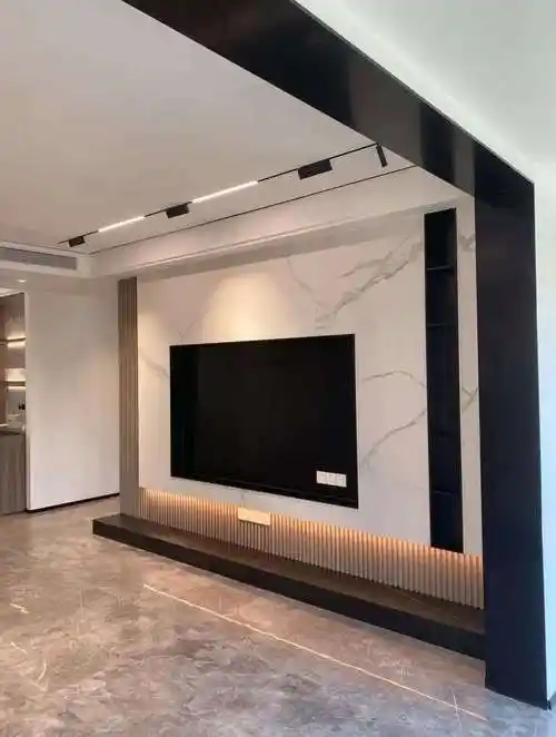 当然价格也比较奢侈5,木饰面背景墙木饰面通常通过不同深浅的木色