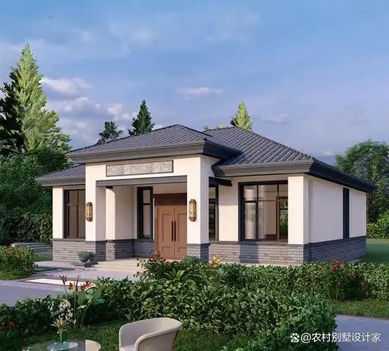 一层农村自建新中式别墅,造价经济,布局实用,可做养老房