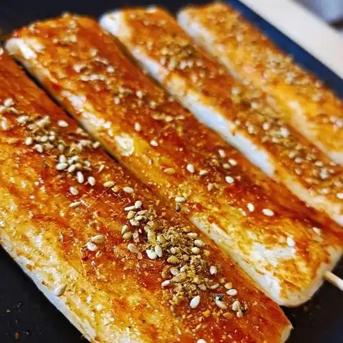 年糕网红脆皮商用手工烧烤白果片甜辣酱嵊州年糕