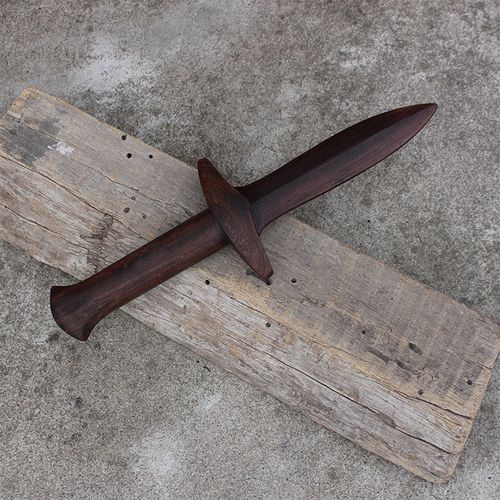 欧式新款小木剑硬木实木鸡翅木短木剑红木剑黑檀木小短剑刻五芒星