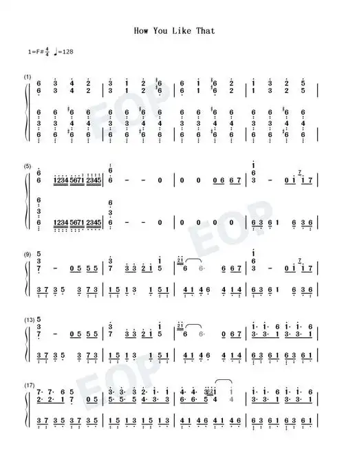 howyoulikethatblackpink双手简谱