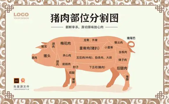 猪肉分割图图片