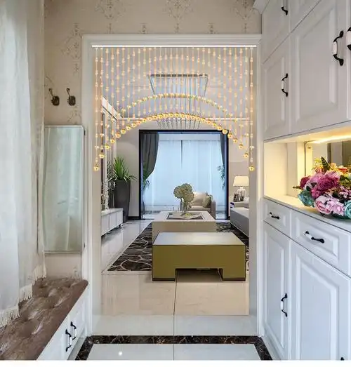 水晶门帘珠帘客厅半帘珠帘水晶帘子卫生间卧室客餐厅隔断帘玄关过道免