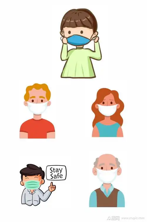 疫情防控元素戴口罩元素免扣pngcdr