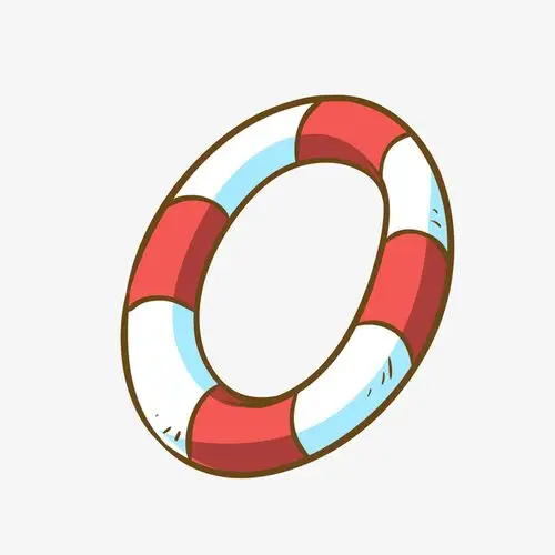 矢量卡通手绘游泳圈