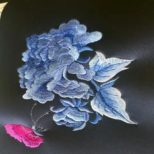12色平绣 传统服装面料 电脑绣花加工定制,来样定制 刺绣加工