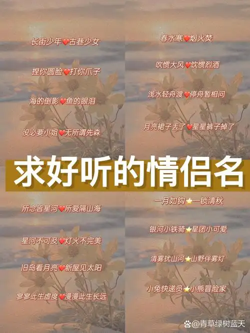 超好听的情侣网名