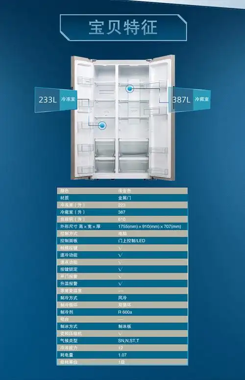 西门子(siemens)bcd-610w(ka92nv03ti) 610升 对开门冰箱 双独立循环