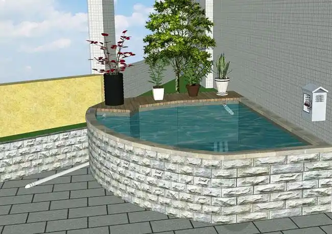 家庭楼顶花园鱼池设计与施工