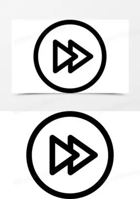 快速前进的圆形按钮图标