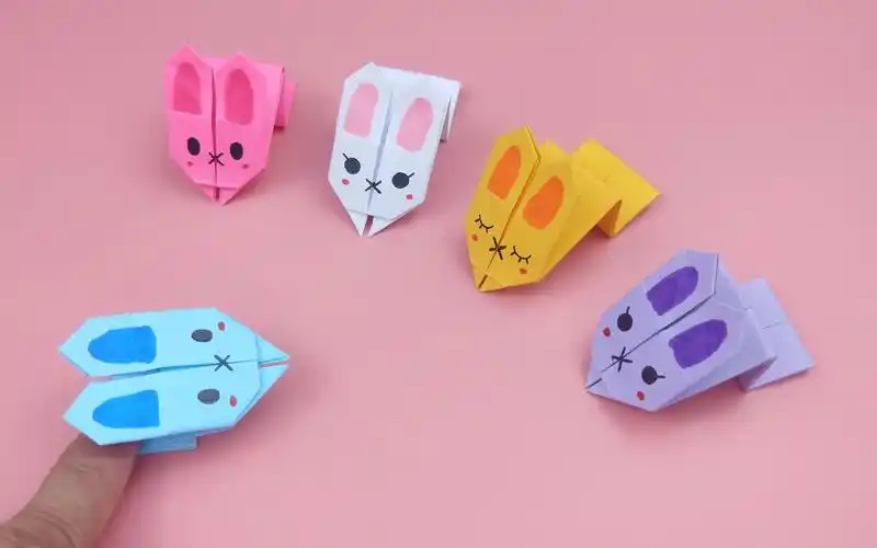 教你折会跳的纸兔子,做法简单又好玩,小朋友都喜欢,手工diy折纸教程
