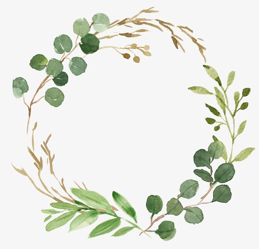水彩花环