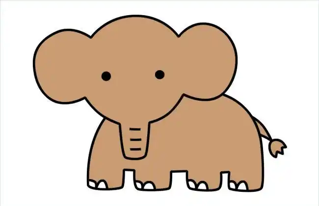 小动物简笔画大象颜色