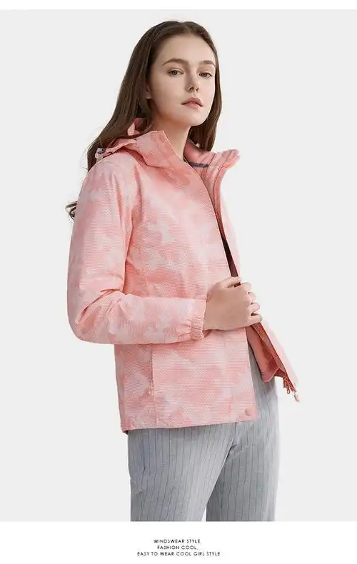 骆驼男女cameltex迷彩三合一冲锋衣可防暴雨