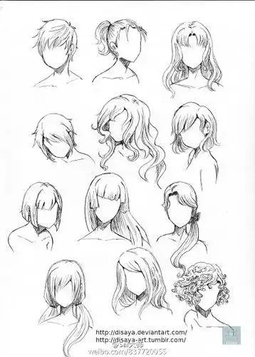 人物头发怎么画教你如何绘画动漫少女发型的短头发的女孩简笔画绘画