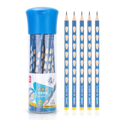 铅笔hb三角洞洞得力一年级文具学习练字幼儿园铅笔