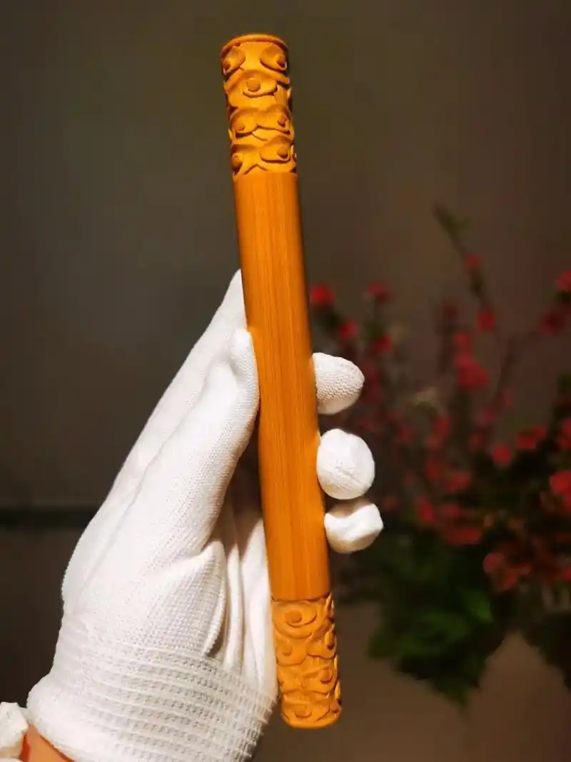 实心竹如意金箍棒把件