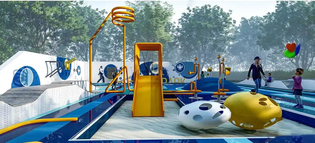 公园广场展示区游乐儿童活动乐园设施su模型设计素材