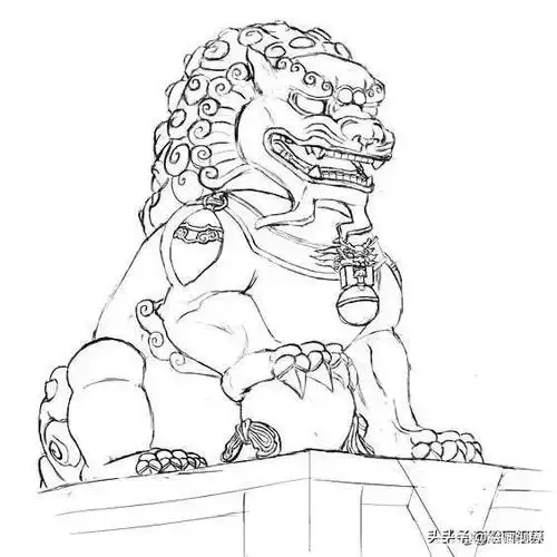 干货!12张高清狮子白描线稿,收藏起来留着空闲时间画