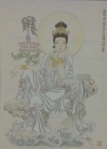 观音_工笔观音_观音菩萨_人物_省美协国画_名家作品_园圆堂