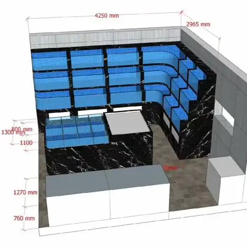 海丁堡海鲜池制作小型玻璃鱼缸出售鱼池海鲜池