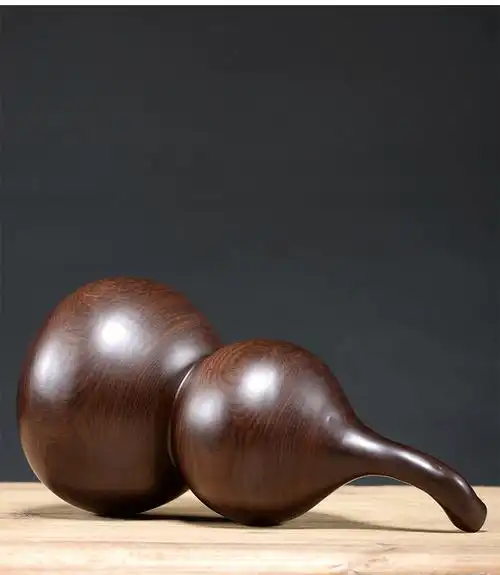 刻木东方木雕葫芦摆件家居客厅玄关仿古实木葫芦客厅装饰红木工艺品