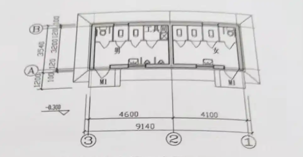 给排水平面布局示意图2.