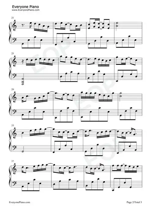 夏天的风c调简单版五线谱预览2