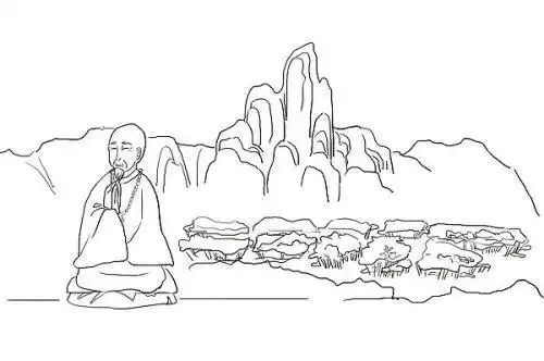 简笔画峨眉山风景画画