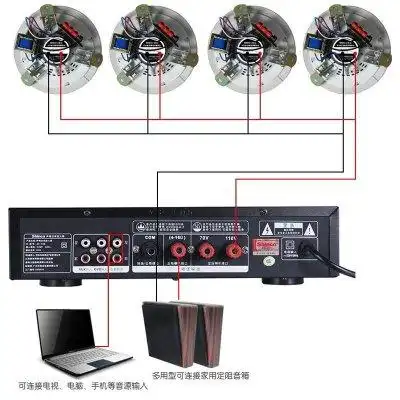 吸顶背景音乐高低音喇叭_接线图分享