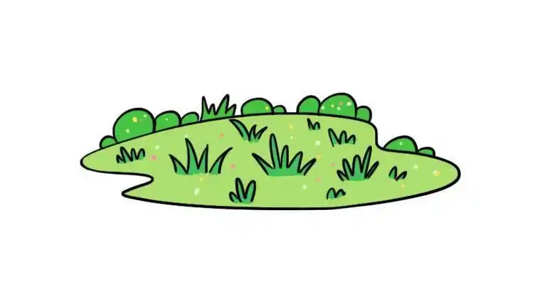 小河草地背景图简笔画