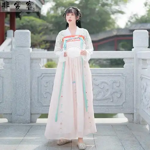 改良古装日常可穿夏汉服清新淡雅抹胸襦裙古风汉服