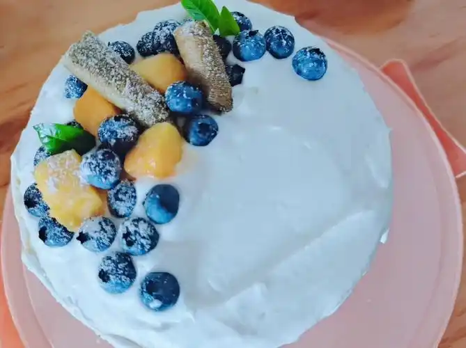 第一次做蛋糕蓝莓芒果蛋糕