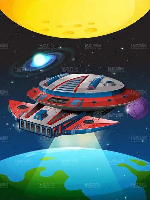 创意太空与火箭宇宙飞船矢量素材