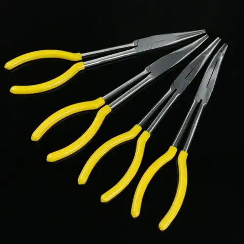 钳子加长尖嘴钳弯嘴钳11寸超长弯头夹持长嘴尖嘴钳