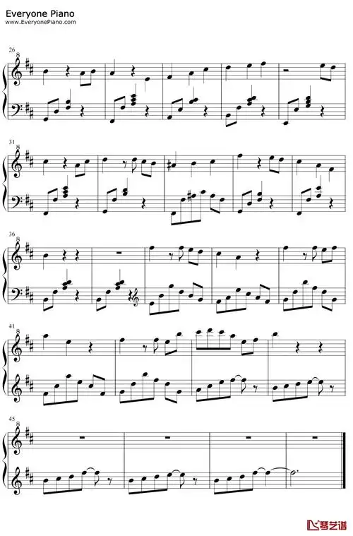 愿い钢琴谱-三轮学-愿いヨスガノソラメインテーマ-缘之空ost