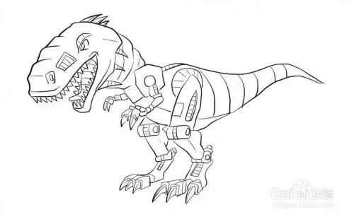 机械恐龙怎么画