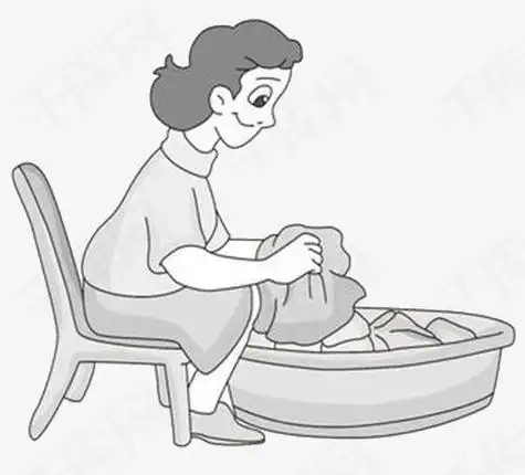 妈妈在洗衣服简笔画