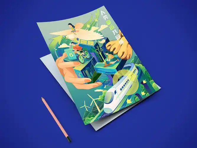 低碳生活海报——万物共生