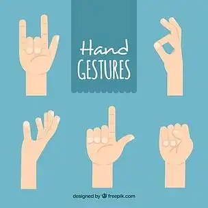 握紧拳头或 ok 标志.手势通信图标的集合.
