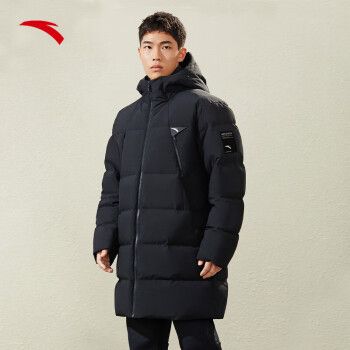 anta安踏羽绒服男士春季中长款羽绒服加厚保暖鸭绒外套商场同款
