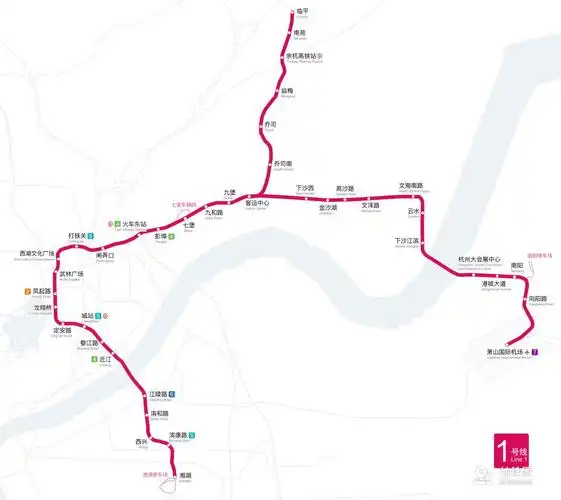 杭州地铁1号线线路图运营时间票价站点查询下载