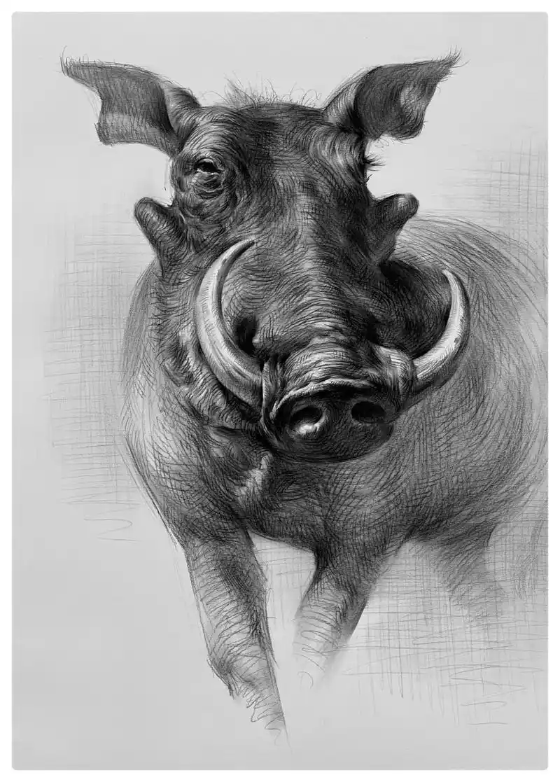 素描动物 既然浪浪山外还是浪浪山,那就做只坚强勇敢的小猪吧!