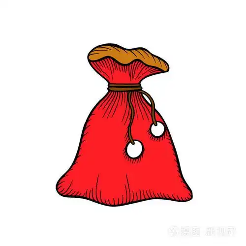 圣诞老人红色的袋子隔离在白色上. 大型圣诞麻袋寒假概念.