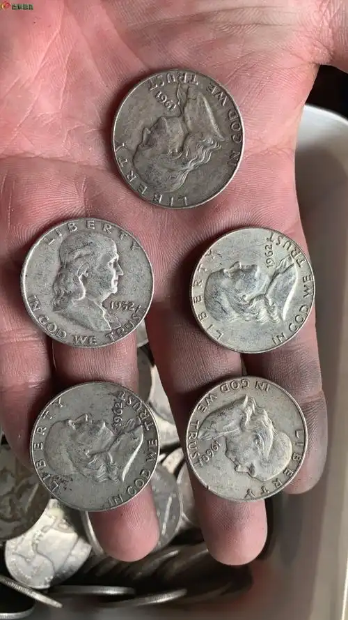 美国富兰克林银币500枚.重12.5克1枚.含90%银