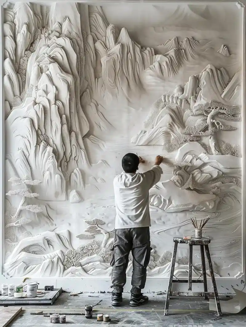 新中式山水浮雕