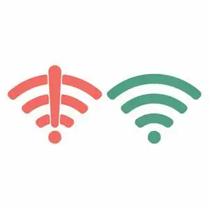 白色和红色信号无线wifi图标标志平面设计矢量插图集.