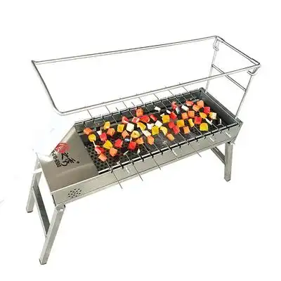 烧烤架家用木炭自动翻转机户外自助旋转碳烤炉不锈钢便携烤串神器