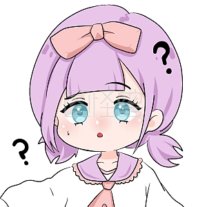 疑惑问号详情图怪兽原创元素卡通表情包粉色女孩双马尾疑问问号
